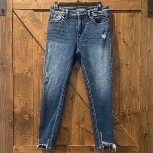 KanCan Distressed Skinny Jeans in Dark Blue
